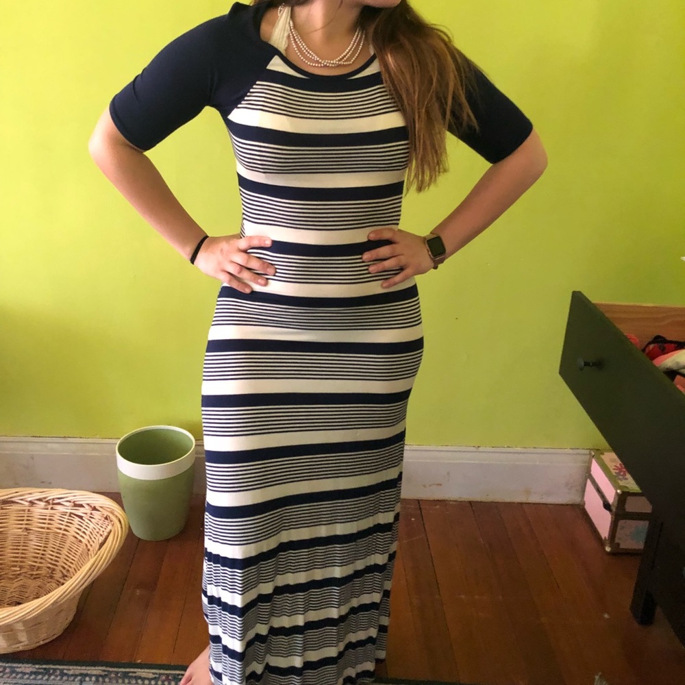striped maxi dress